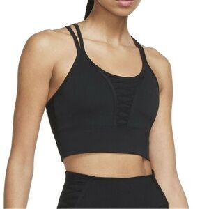 Nike Black Strappy lace up Sports Bra cropped top S